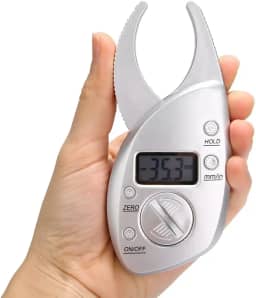 Plicômetro Digital, Aferidor de Gordura Corporal, Adipômetro para Medir Espessura de Dobra Cutânea