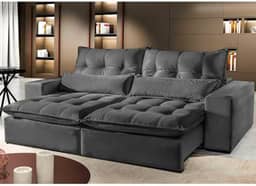 Sofá Máximo 4 Lugares Retrátil Reclinável 2.50m Veludo Mundial Estofados