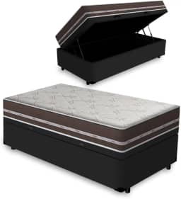 Cama Box com Baú Solteiro King + Colchão de molas - Anjos - Classic Superlastic 96cm