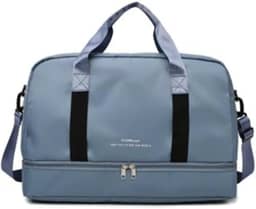 Bolsa De Viagem Sport Com Bolso Impermeável Alça Lateral 30L Capacidade (azul claro)