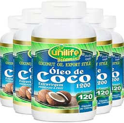 Kit 5 Óleo de Coco Extra Virgem 120 cápsulas Unilife