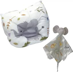 MaxiBaby Kit Naninha De Pelúcia E Travesseiro Para Bebê Maxi Baby - Elefante