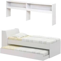 Cama Solteiro Bicama com Estante Ditália Bb-28-29 Branco