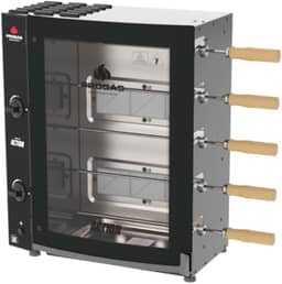 Forno Assador Rotativo Industrial Elétrico PRAC-05 T - Gás Baixa Pressão 5 Espetos Mistos p/ 1.3Kg/ Cada - Progás Bivolt - Chave Seletora