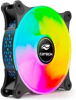 Cooler Fan para Gabinete C3Tech F9-L160BK Multicores, 12 cm, conector molex de 4 pinos, 9 Laminas, 1200 RPM