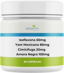 Composto Menopausa Isoflavona, Yam Mexicano, Cimicifuga, Amora Negra - 60 Doses