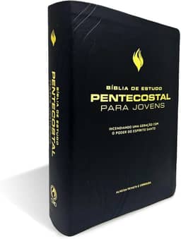 Bíblia de estudo pentecostal para jovens - Média preta