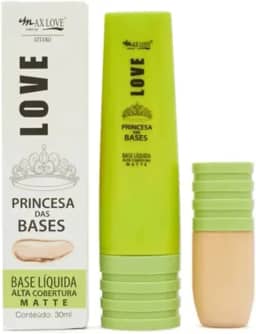 Base MaxLove – Princesa das Bases – Alta Cobertura, Efeito Matte, Textura Leve, Longa Duração – Acabamento Aveludado (201)