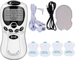 Aparelho Massagem por Choque Elétrico com 4 Eletrodos Corporal Terapêutica Recarregável Portátil Alívio de Dor MaxCompre