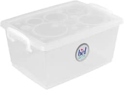 Ordene - Caixa Organizadora de 4 Litros com Travas, Cor Cristal, Linha Bel, Ordene