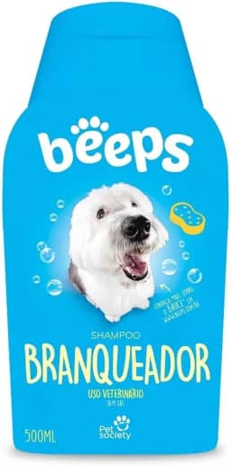 Beeps Shampoo Branqueador 500ml Beeps para Cães, Pet Society