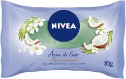 NIVEA Sabonete em Barra Água de Coco & Óleos essenciais - Limpa e cuida da pele, com óleos essenciais e glicerina, espuma cremosa, hidratação e maciez, fragrância intensa, pele perfumada - 85g
