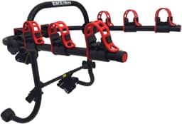 Suporte para bike Transbike para 3 bicicletas Preto tira Vermelha Sedan Hatch