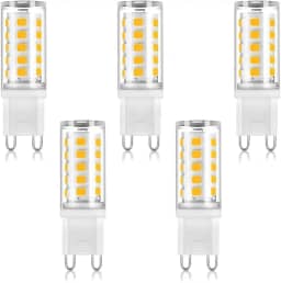 Kit 5x Lâmpada LED G9 7W Bivolt Branco Frio Para Lustres e Arandelas