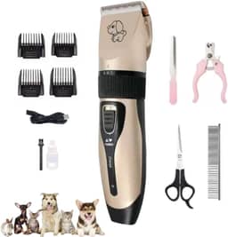 Máquina De Tosa Pets sem fio para Cachorros Gatos com Lâminas Precisas e com Altura Ajustável - Maquininha Profissional de Tosar e Recarregavel Bivolt 110V/220V Acompanha Acessórios - Linha Premium