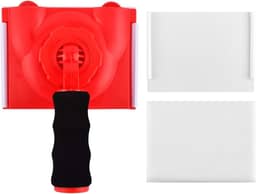 Aparador de borda de pintura com 2 almofadas de substituição, pintor de almofadas de paredes e tetos com rodas guia, aplicador de almofada de tinta, ferramenta de pintura de borda para paredes, tetos