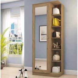 Sapateira com Espelho 1 Porta Happy Espresso Móveis Rústico