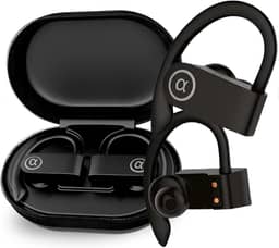 Fone de Ouvido Bluetooth 5.4 Esportivo com Microfone – Bateria de 45h, Antirruído, IPX5 à Prova d'Água – Estojo com Display LED – Ideal para Treinos, Corridas e Chamadas Nítidas