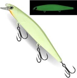 Isca Artificial Luminosa para Pesca, 11cm, 12g, 3 Garateias, Verde Fosforescente