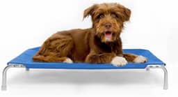 Cama Suspensa Elevada Pet para Cachorro Leve Resistente Aluminio 75x50cm Tamanho M Suporta Até 35Kg - Dogets (Azul)