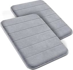 Kit 2 Tapetes Antiderrapante Super Soft para Banheiro – Tapete Absorvente e Macio, Multiuso para Box, Banheira, Quarto e Decoração (CINZA)
