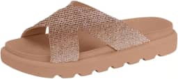 Rasteira Vizzano Flatform Papete Feminina Tira Larga Strass 6459.122