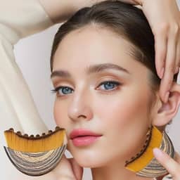 Escova facial de contorno linfático, escova corporal de escovação a seco para esculpir queixo e queixo, massageador de drenagem linfática ergonomicamente projetado, marrom