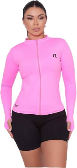 Blusa Térmica UV Camisa Tecido Gelado Proteção Solar Zíper