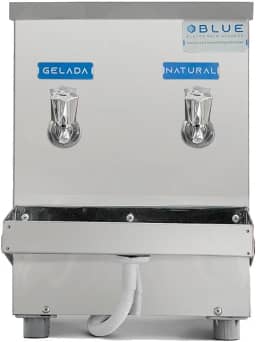 Bebedouro Purificador Industrial Blue Bancada 2 Torneiras Natural e Gelada 10L Inox PIB10L220VN-2T 220V
