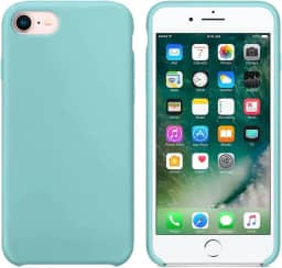 Case Capinha Colorida Capa Slim Flexível Aveludada Compatível Com iPhone 7/8 Vermelha,Preta, Laranja, Amarela, Azul, Rosa, Pink, Branca, Lilás, Marrom, Verde, Roxo ONYK (Azul Claro)