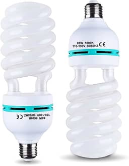 2 Pçs 85W Lâmpada 5500K Cfl Roas Luz do Dia Espiral Softbox Kit de Iluminação Lâmpada Em Soquete E27/E26 para Fotografia Caixa de Fotos (135W-2P)