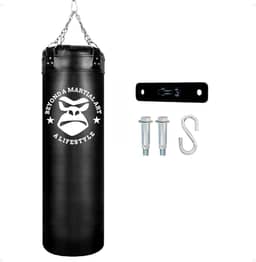 Saco de Boxe com Suporte 120cm - Saco de Pancada Profissional + Suporte de Teto Chumbador Parabolt - Gorilla