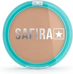 Pó Compacto Facial Bronzeador Bege Nude, Acabamento Natural, Controle de Oleosidade, Safira