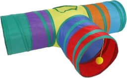 Túnel Interativo para Gatos | Caça Felina - Nylon Resistente, Bolinha Suspensa, Estímulo & Diversão [78 × 25 cm]