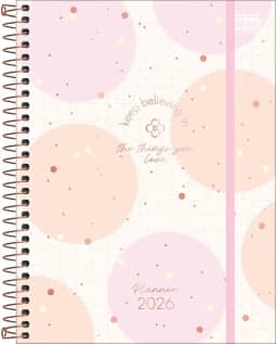Tilibra - Planner Espiral 17,7 x 24 cm Soho 90 G 2026 - Bolas Grandes
