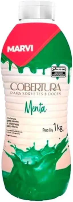 Cobertura Para Sorvete Sabor Menta Marvi 1 Kg
