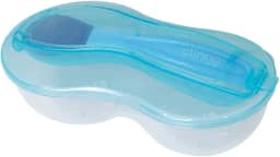 Clingo Prato Com Divisória E Colher De Silicone Azul Transparente/Azul Tamanho Único