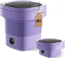 Máquina de lavar portátil, mini máquina de lavar 11,5 L de grande capacidade atualizada, mini lavadora para roupas íntimas, meias, viagem pequena para acampamento, lavanderia de viagem, trailer (roxo)