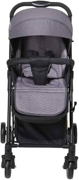 Maxi Baby Carrinho De Bebê Passeio 2 em 1 Vira Balanço Maximo, Cinto 5 Pontos, Assento Reclinável, Capota Retrátil, Cesto Porta Objetos, Rodas Dianteiras 360° (Até 15 Kgs), Preto