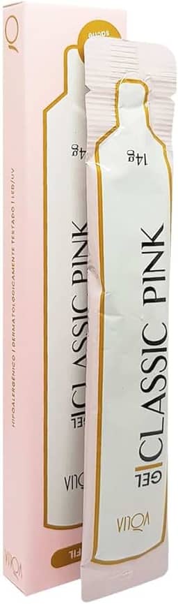 Gel Vòlia Refil Classic Pink unhas de gel sachê 14gr