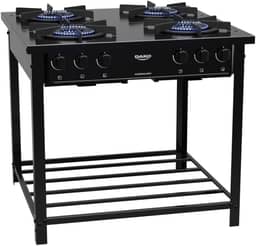 Fogão Industrial 4 Bocas Preto com Tripla Chama Dako Couraçado
