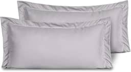 Kit 02 Fronhas para Travesseiro 90x50cm em Micropercal 200 Fios Tamanho Especial – Macia, Resistente e Fácil de Lavar (Cinza)