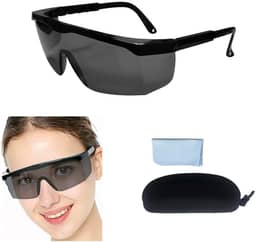 Óculos de proteção contra luz UV, UVC 400 óculos de proteção com bloqueio de luz azul, Ansi Z87 com hastes ajustáveis, óculos de sol sombreados à prova de estilhaçamento, resistentes a arranhões, cor