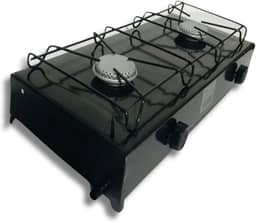 Fogão Fogareiro Camping 2 Bocas a Gas Preto - Mishe