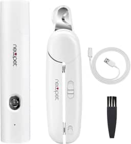 Triturador e Cortador de Unhas para Cães - Aparador de Unhas Elétrico Recarregável de 3 Velocidades com Luz de LED e Kit de Limpeza Super Silencioso para Patas