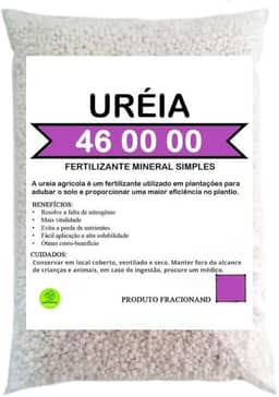 Adubo Fertilizante Ureia Pura Agrícola 46.00.00 Fracionado Hortaliças Flores Suculentas Rosas do Deserto Jardins (500, Gramas)