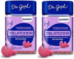 Kit 2 Suplemento Melatonina Fini 60 Gomas Morango - Dr. Good