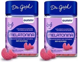 Kit 2 Suplemento Melatonina Fini 60 Gomas Morango - Dr. Good