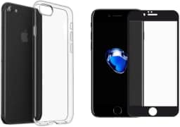 Película De Vidro 3D Tela Toda Para iPhone + Capa Capinha Case (iPhone 7/8 Preto)