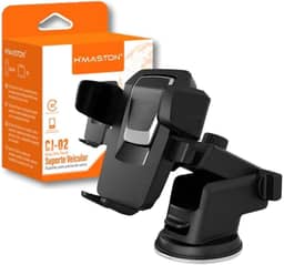 Suporte Veicular Carro Universal para Celular GPS Ventosa Gruda Painel Vidro Carro Ajustável 360 Smartphone Fixação Segura Estável Trava Automática Anti Queda Waze Uber